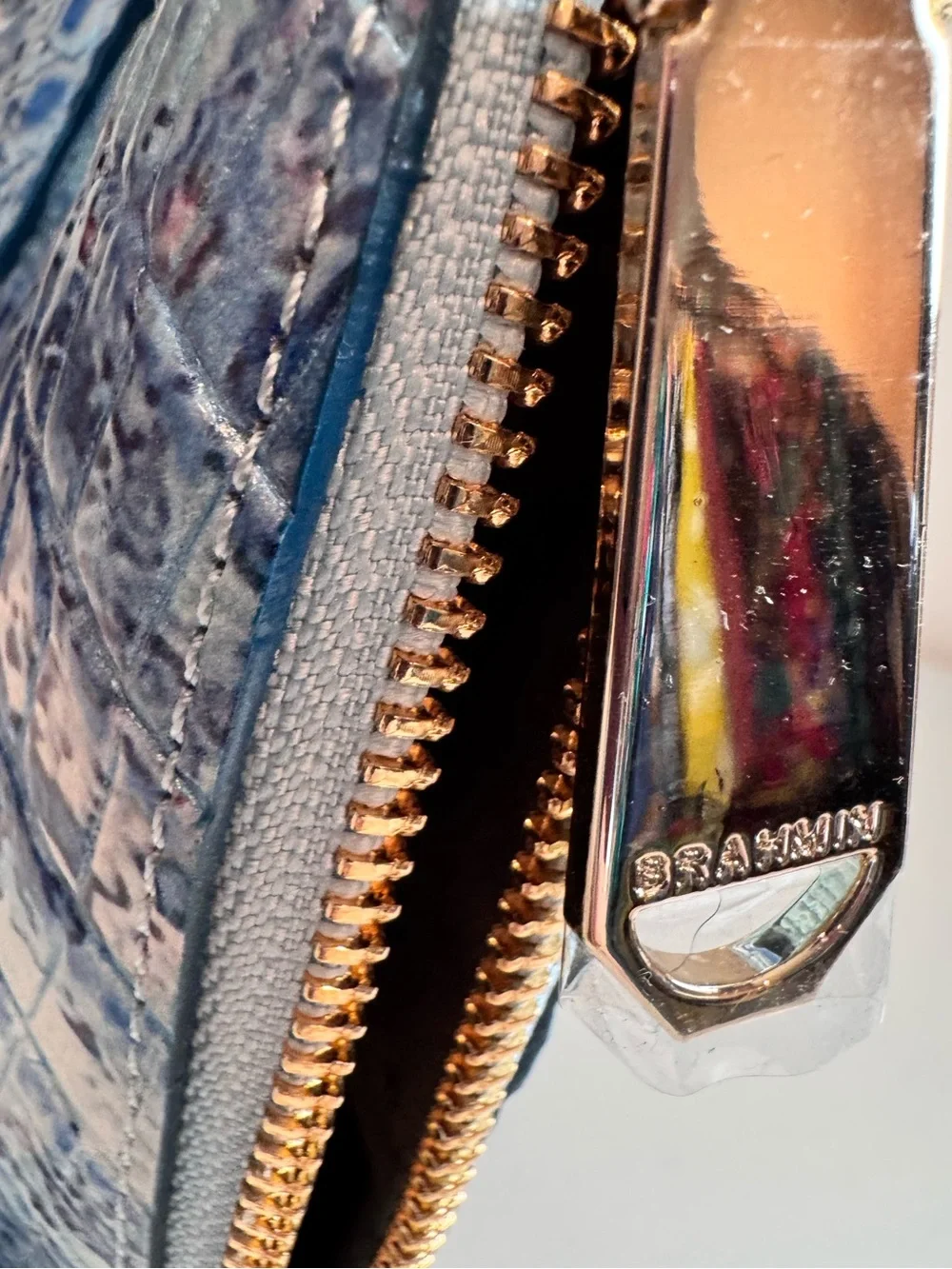 Brahmin Felicity Croc-Embossed Leather Backpack in Seaside Melbourne